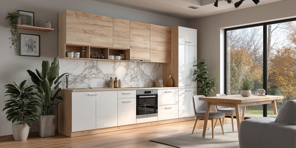 Cloud laminated Modular Kitchen