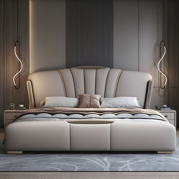 Royal Crest Upholstered Wooden Bed