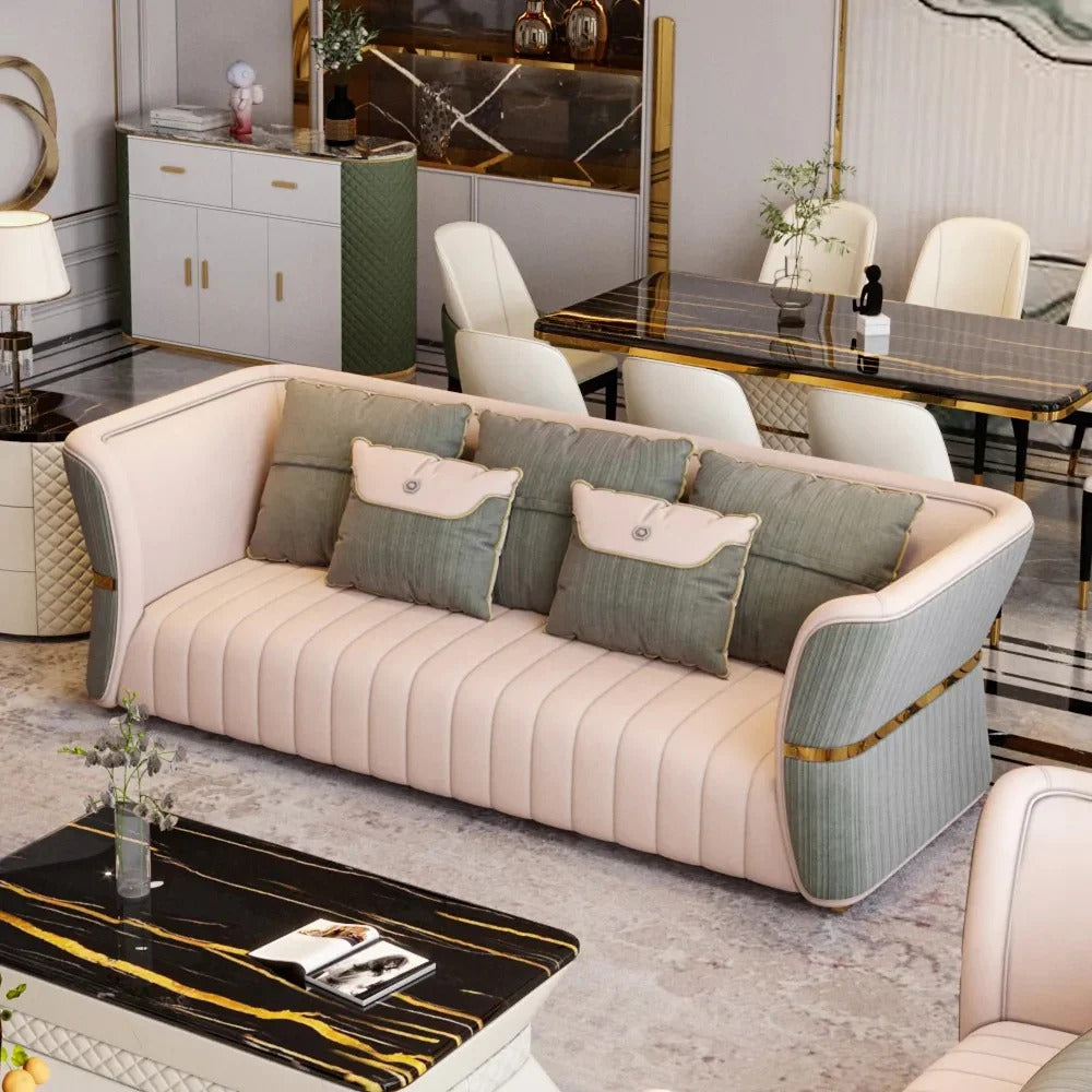 Calvin Contemporary Green Velvet Sofa