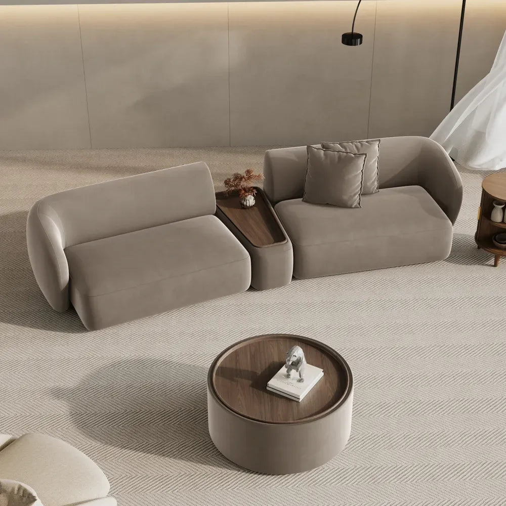 Greenia Modern 4 Seater Curved Sofa With Table