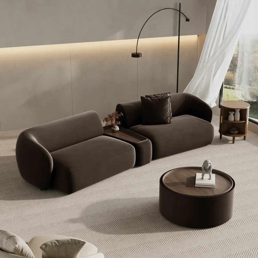 Greenia Modern 4 Seater Curved Sofa With Table