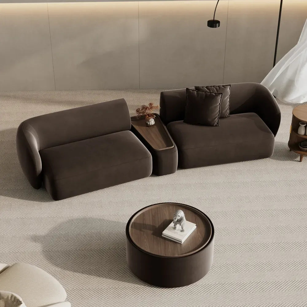 Greenia Modern 4 Seater Curved Sofa With Table