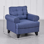 Helios California Fabric Sofa Set – Blue