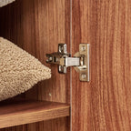 Shoji 4-Door Wardrobe with Curio and Mirrors - Brown
