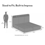 Valeria Engineered Wood Queen Size Bed with Hydraulic Storage Bed in Beige Finish