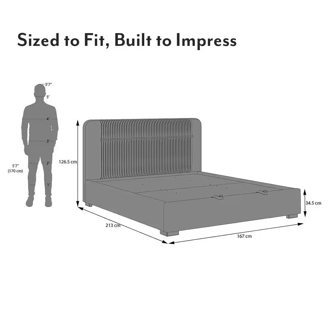 Milan Upholstered Hydraulic Storage Queen Size Bed In Deep Olive Velvet