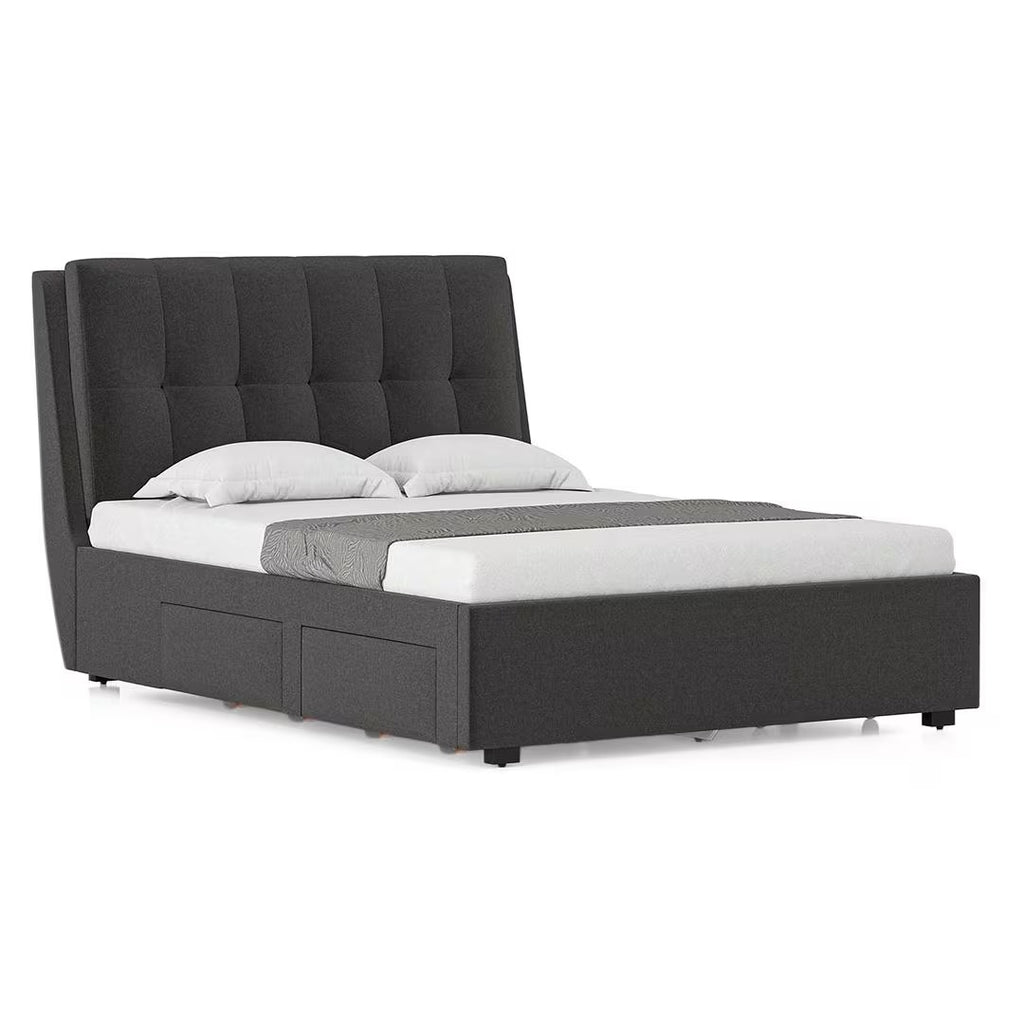Bornholm Engineered Wood King Size Drawer Storage Upholstered Bed