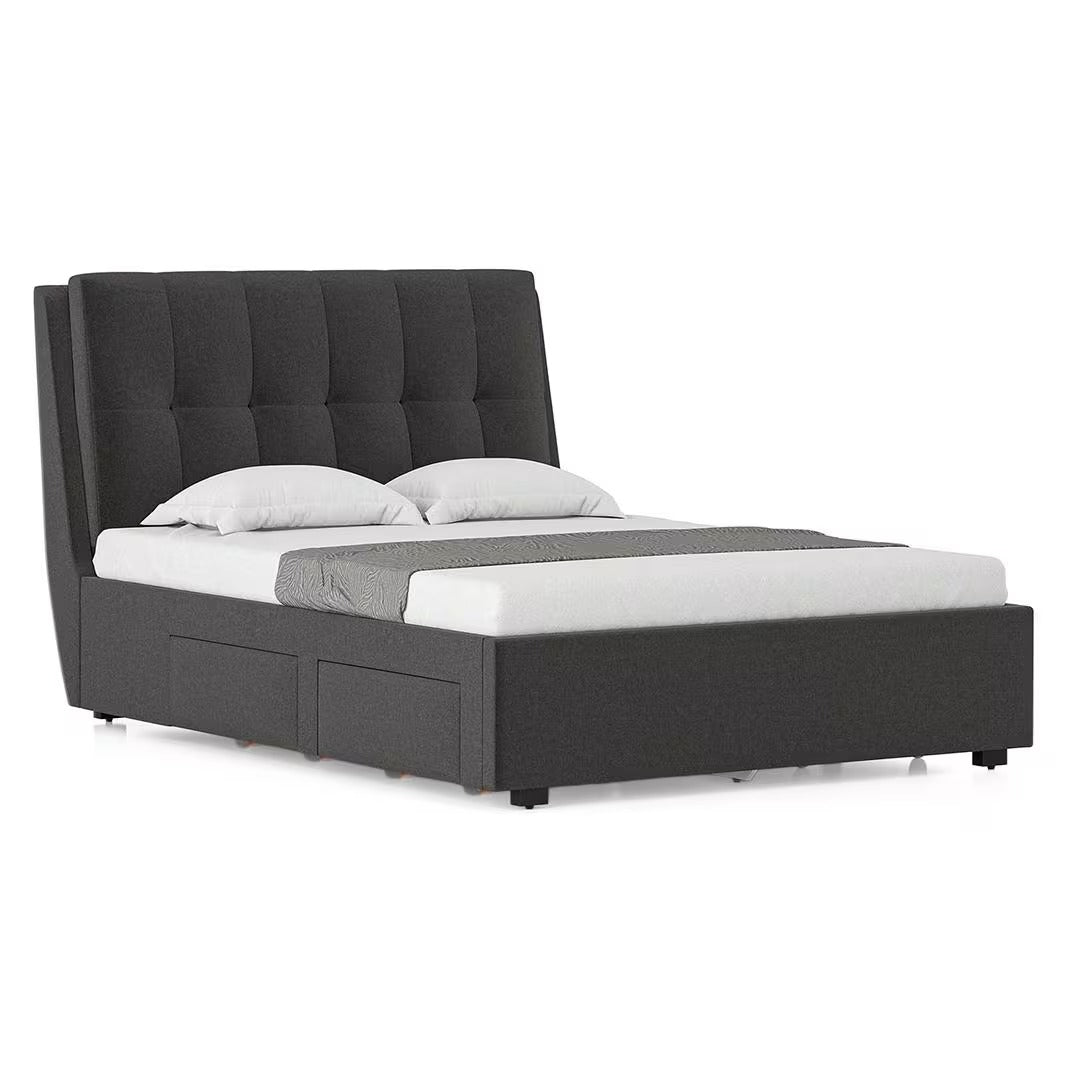 Bornholm Engineered Wood King Size Drawer Storage Upholstered Bed