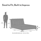 Stanhope Upholstered Hydraulic Storage Queen Size Bed In Baltic Blue Colour