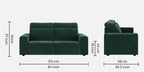 Emma Corduroy Velvet 3 Seater Sofa With Adjustable Headrests In Deep Green Color