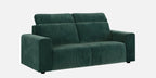 Emma Corduroy Velvet 3 Seater Sofa With Adjustable Headrests In Deep Green Color