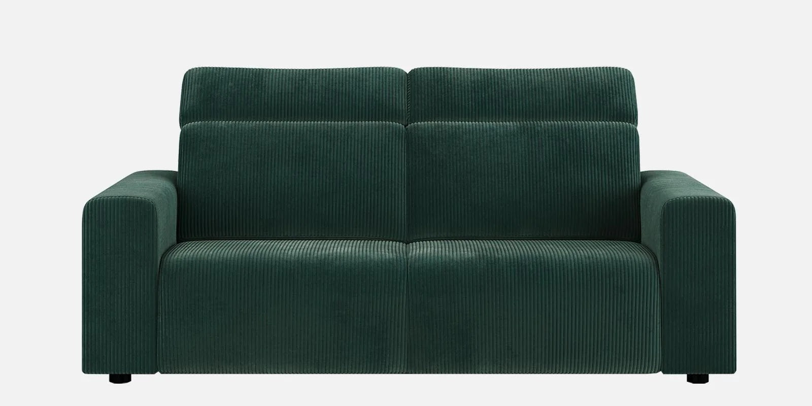 Emma Corduroy Velvet 3 Seater Sofa With Adjustable Headrests In Deep Green Color