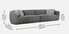 Palm Spring Fabric 4 Seater Sofa in Dark Grey Colour