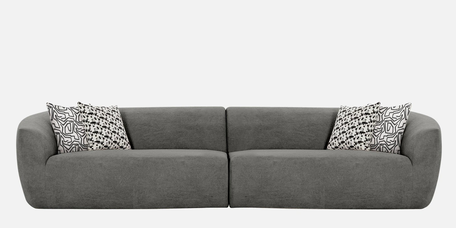 Palm Spring Fabric 4 Seater Sofa in Dark Grey Colour