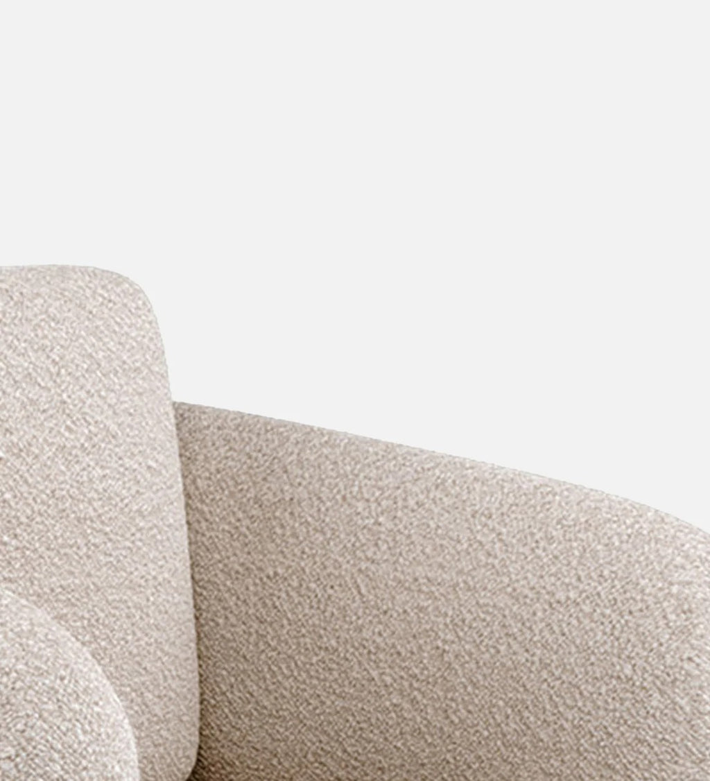 Urban Opulence Velvet Fabric One-Seater Sofa In White Colour