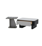 Seattle American Glass Top Coffee Table Set Of Two In White Finish