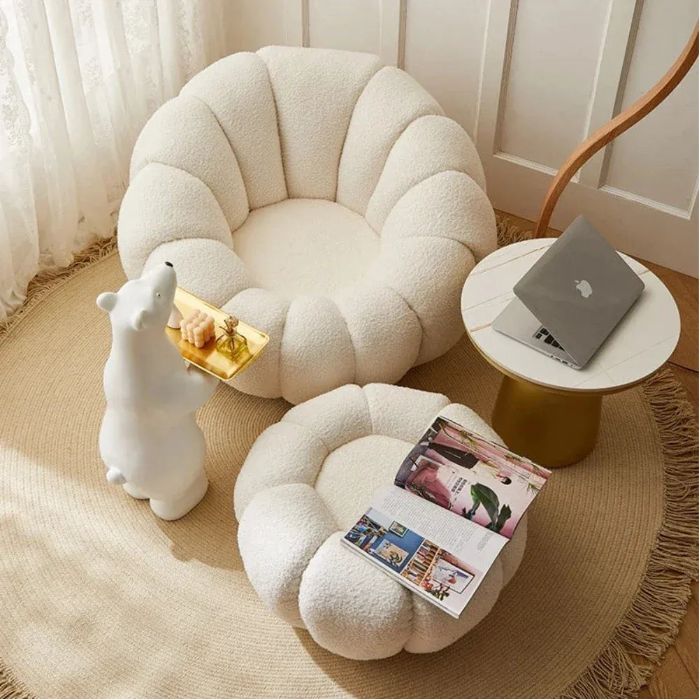 Ace Luxury Modern Pumpkin Rounded Sofa Set