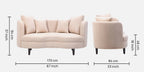 Cresta Corduroy Velvet Fabric 2 Seater Sofa in Beige Color