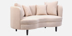 Cresta Corduroy Velvet Fabric 2 Seater Sofa in Beige Color