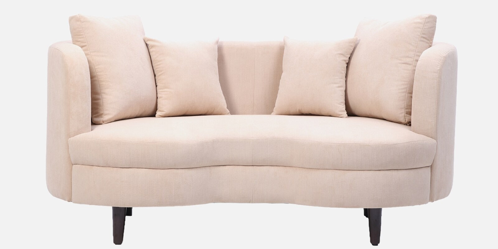 Cresta Corduroy Velvet Fabric 2 Seater Sofa in Beige Color
