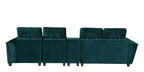 Impero Velvet LHS Sectional Sofa (3+ Lounger) in Teal Blue Colour