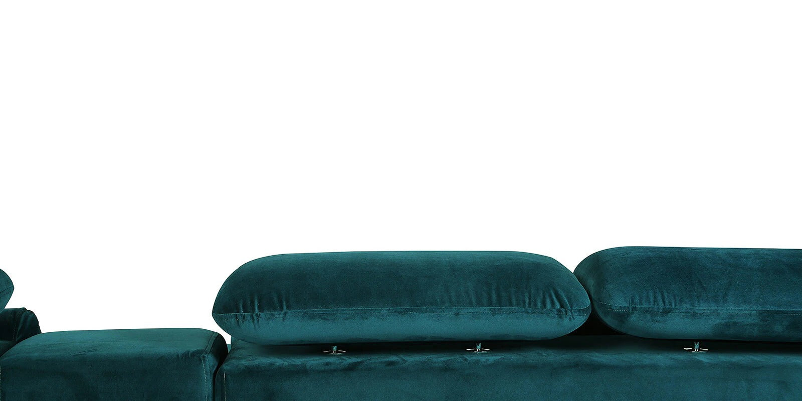 Impero Velvet LHS Sectional Sofa (3+ Lounger) in Teal Blue Colour