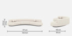 Oakridge Boucle Fabric C Shape Corner Sofa in Off-White Color