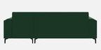 Zyra Water-Repellant Velvet Fabric LHS Sectional Sofa (3 + Lounger) in Emerald Green Color