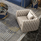 Arzo Modern Luxury Velvet Chesterfield Sofa Set