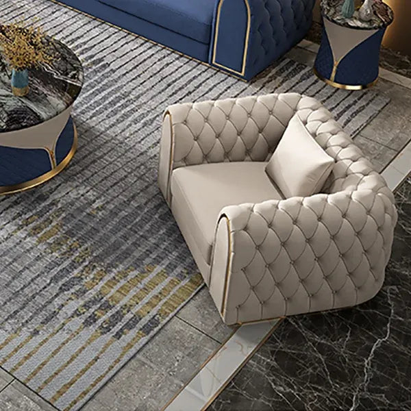 Arzo Modern Luxury Velvet Chesterfield Sofa Set