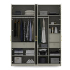 Stellar 4 Door Wardrobe in High Gloss White Finish