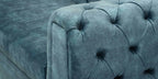 Cypress Velvet Corner Sofa in Textured Light Teal Colour in L Shape