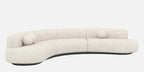 Oakridge Boucle Fabric C Shape Corner Sofa in Off-White Color