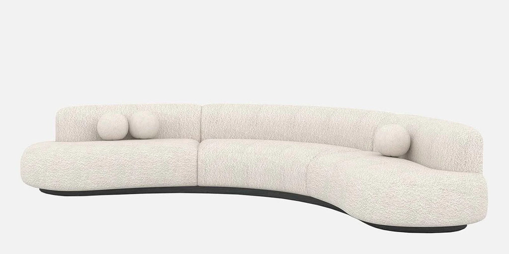 Oakridge Boucle Fabric C Shape Corner Sofa in Off-White Color