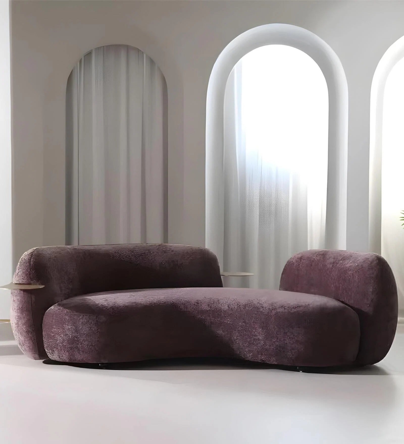 Ursula Boucle 3 Seater Sofa In Purple Colour