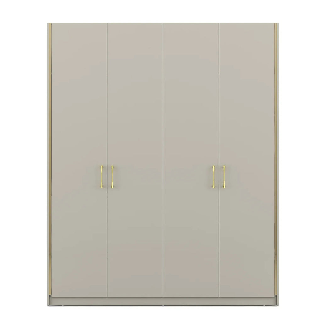 Stellar 4 Door Wardrobe in High Gloss White Finish