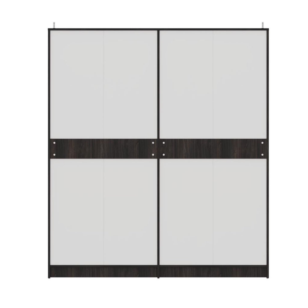 Cashmere Plus 4 Door Wardrobe with 4 Shelves, 2 Drawers, Mirror & 2 Hanging Areas (Wyoming Maple & Frappe)