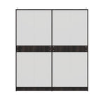 Cashmere Plus 4 Door Wardrobe with 4 Shelves, 2 Drawers, Mirror & 2 Hanging Areas (Wyoming Maple & Frappe)
