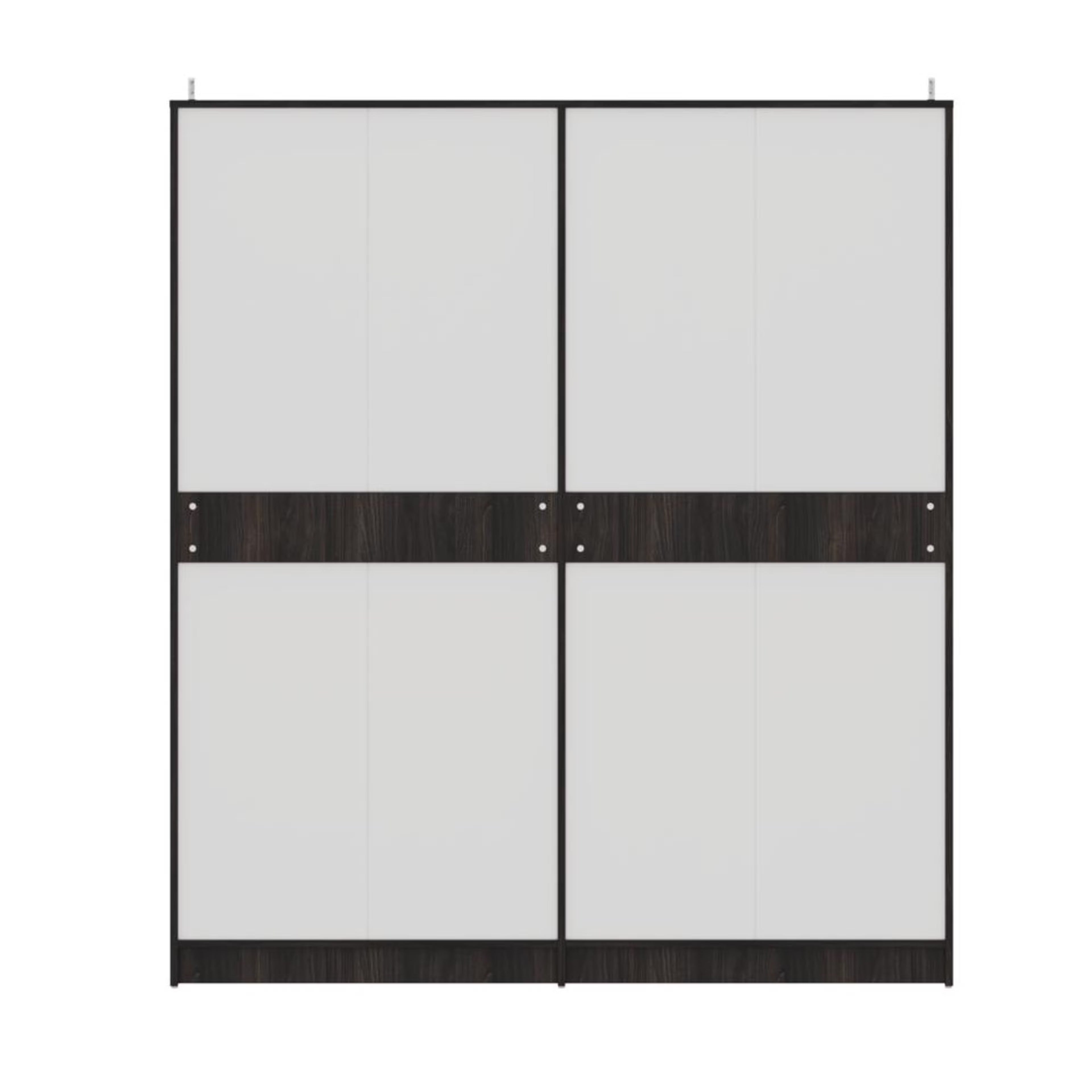 Cashmere Plus 4 Door Wardrobe with 4 Shelves, 2 Drawers, Mirror & 2 Hanging Areas (Wyoming Maple & Frappe)