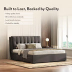 Bornholm Engineered Wood King Size Drawer Storage Upholstered Bed