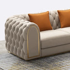 Arzo Modern Luxury Velvet Chesterfield Sofa Set