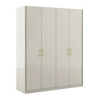 Stellar 4 Door Wardrobe in High Gloss White Finish