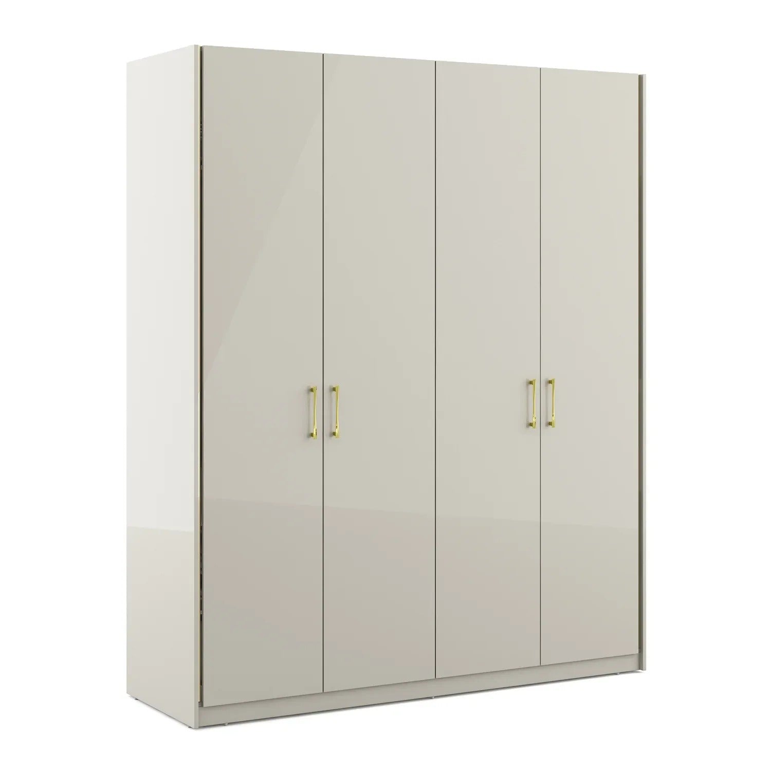 Stellar 4 Door Wardrobe in High Gloss White Finish