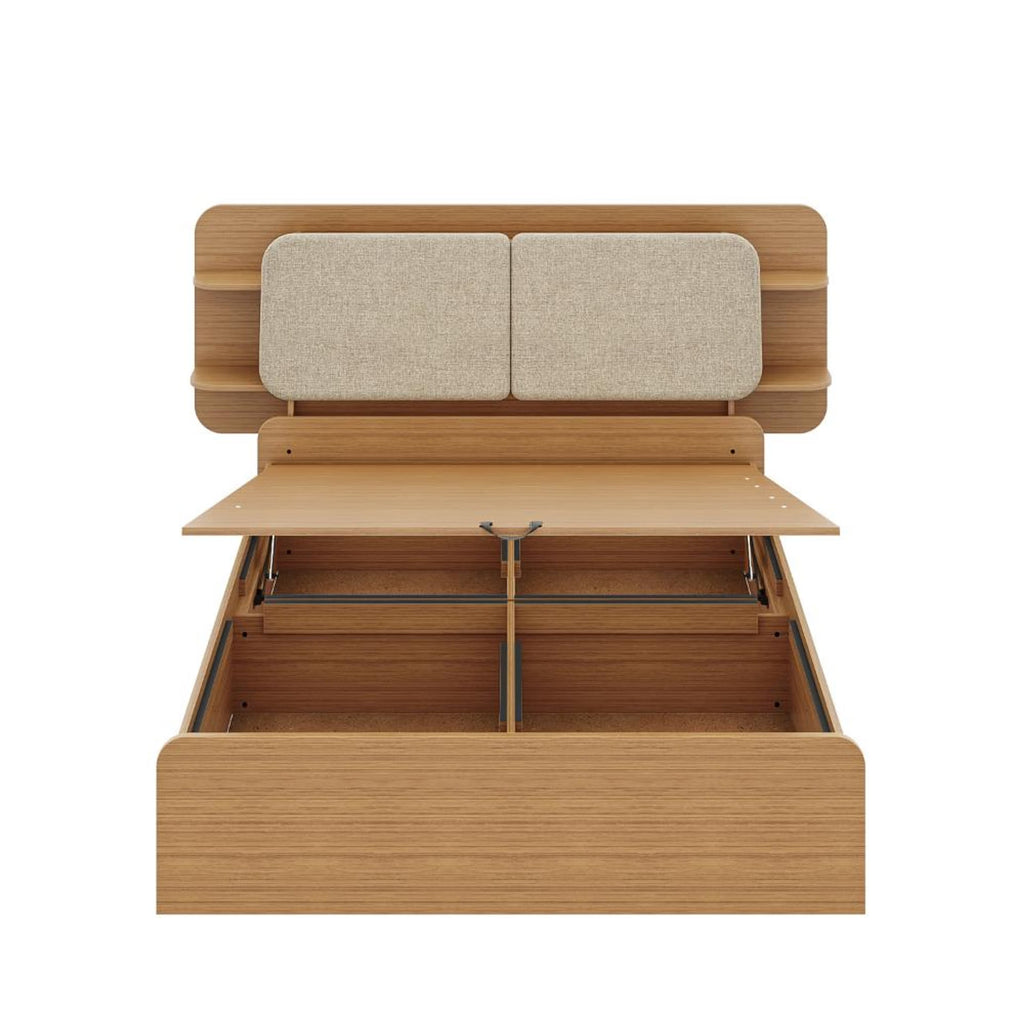 Wakefit Scandi Queen Storage with Hydraulic mechanism with Reflection White Fabric