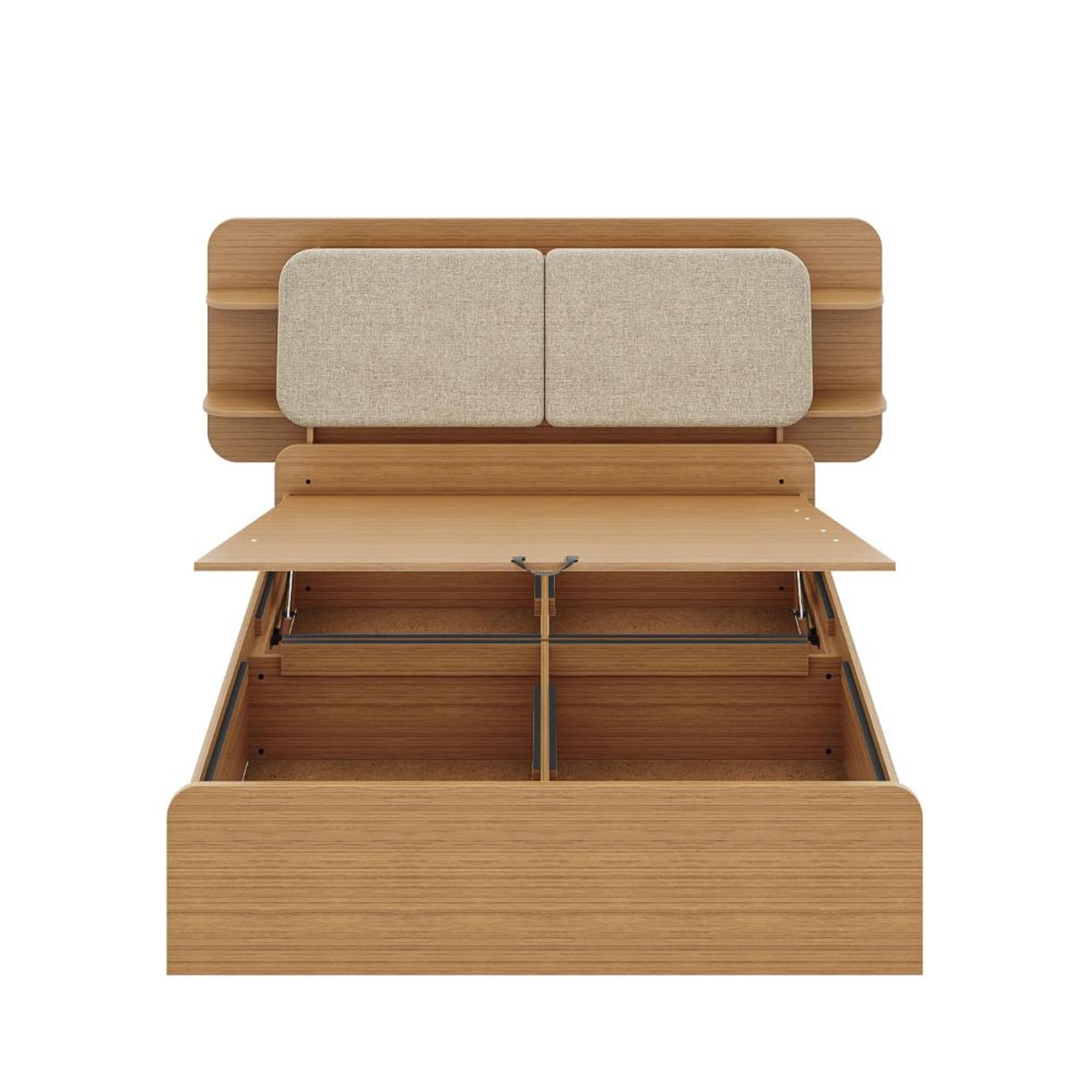 Wakefit Scandi Queen Storage with Hydraulic mechanism with Reflection White Fabric