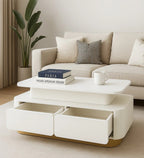 Ramie Faux Marble Coffee Table In PU & Lacquer Die Finish