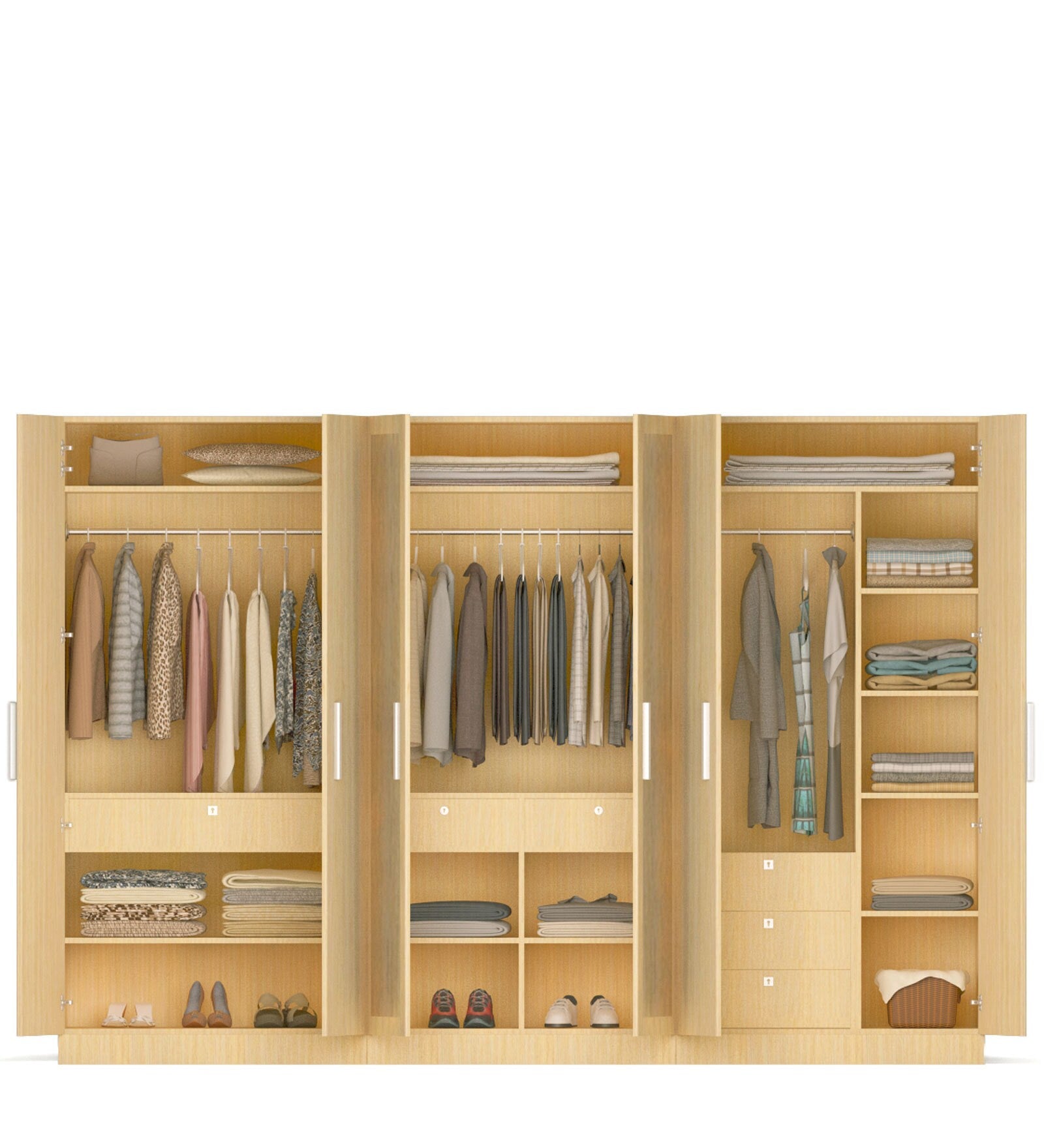 Six Door Wardrobe with mirror in PLPB