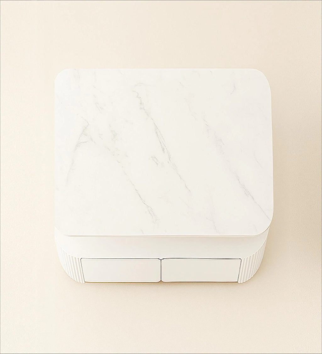 Ramie Faux Marble Coffee Table In PU & Lacquer Die Finish