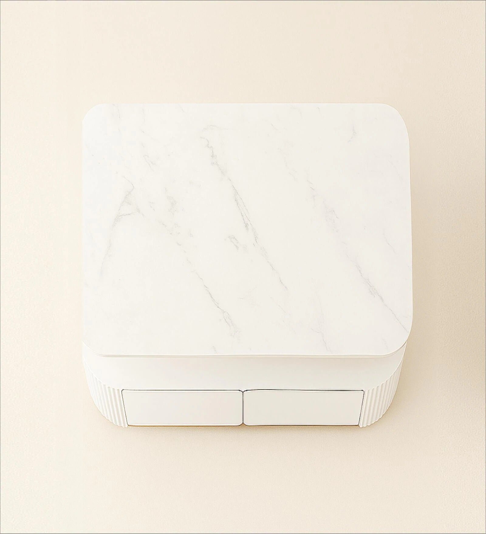 Ramie Faux Marble Coffee Table In PU & Lacquer Die Finish