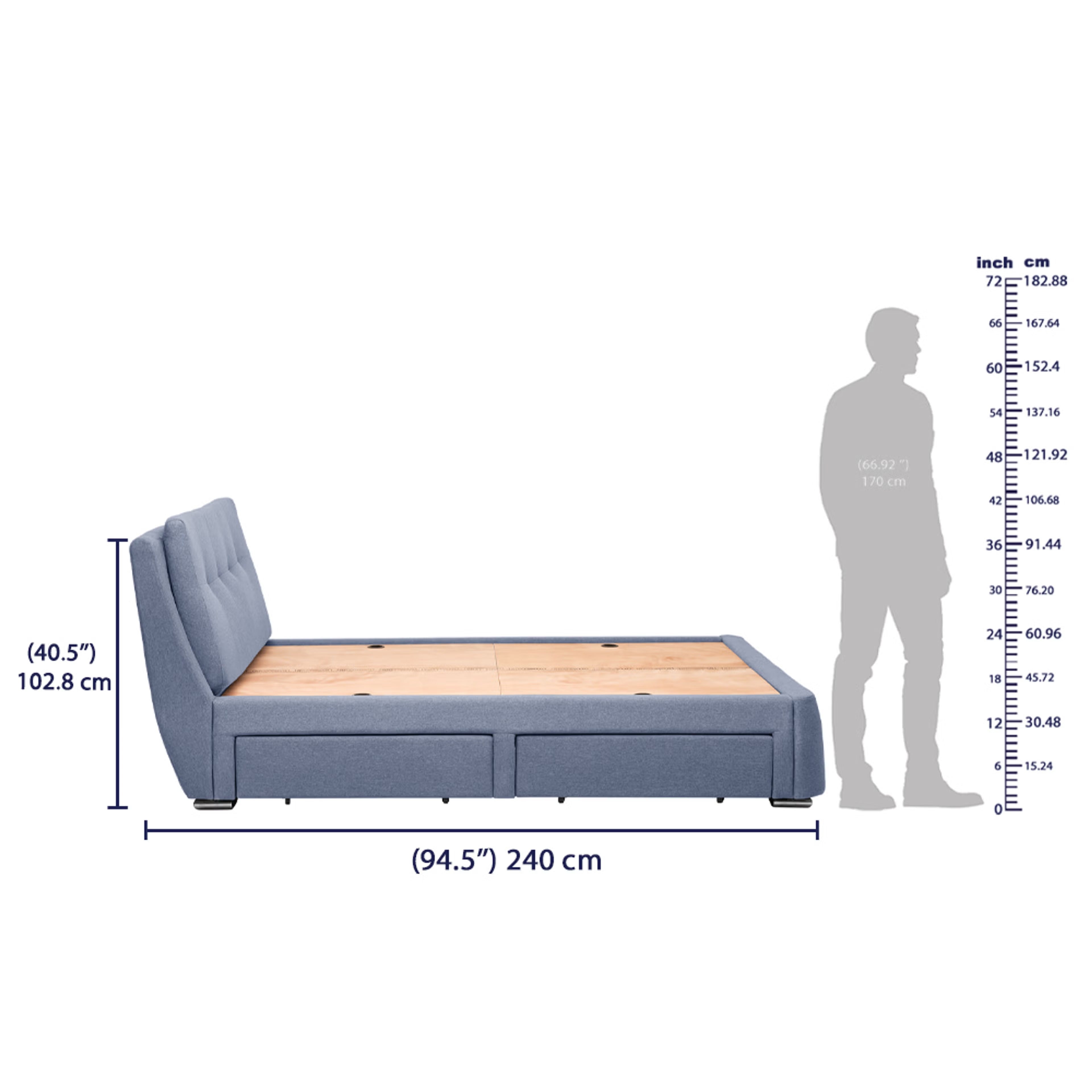 Wakefit Lanta King Size Upholstered Bed
